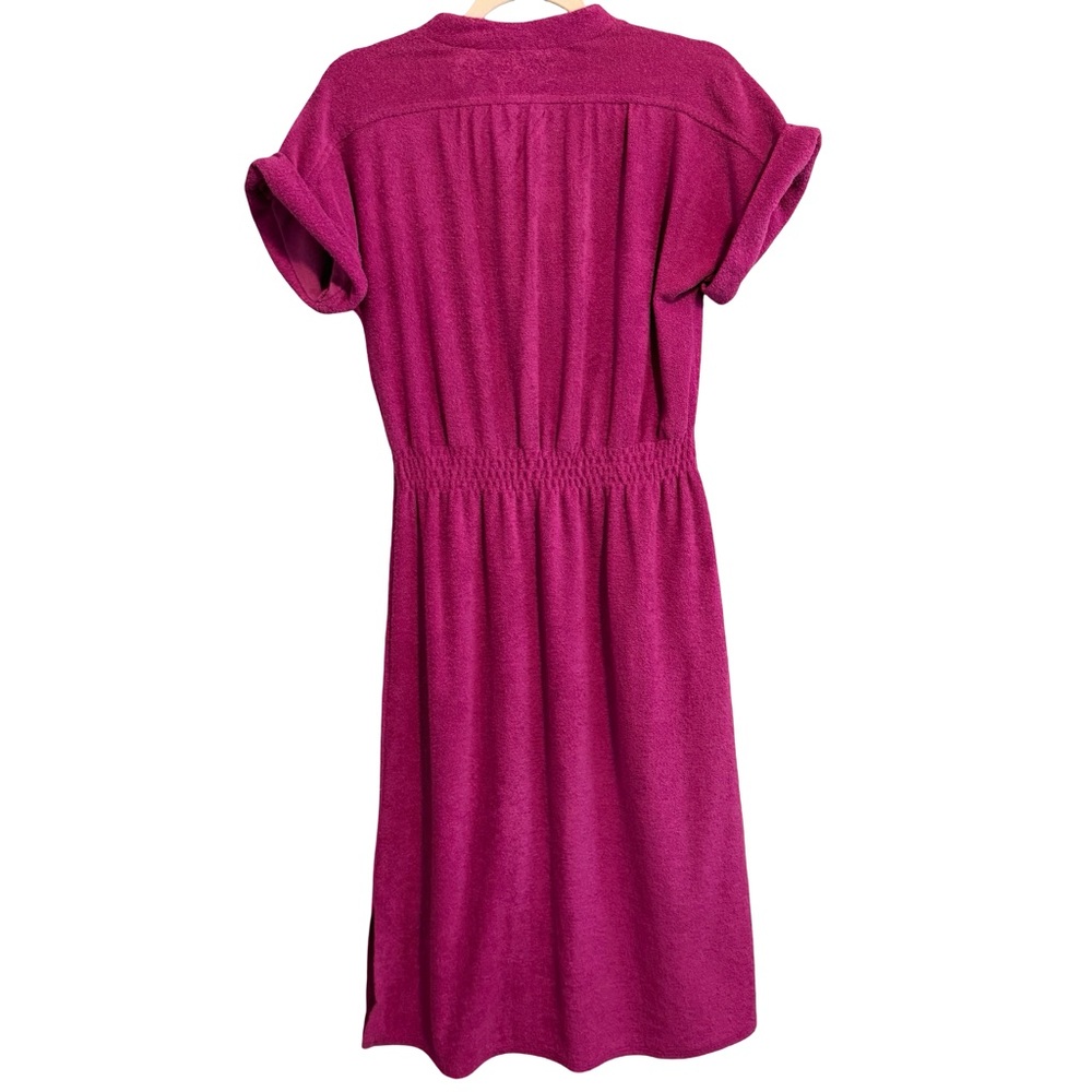 VTG 1970s magenta terrycloth midi dress. Pididdle California brand. Size Medium. - Picture 2 of 9